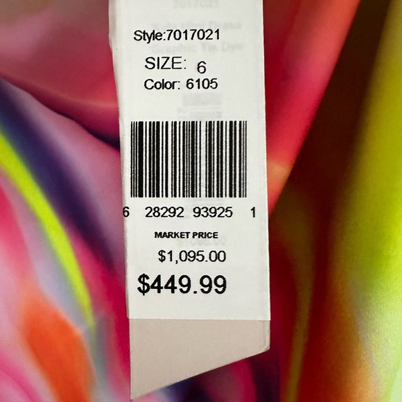 NWT ET OCHS Asymmetric One-shoulder Tie-dyed Crepe Mini Dress In Multicolor 6 - Picture 12 of 14
